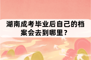 湖南成考畢業(yè)后自己的檔案會去到哪里？