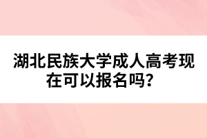 湖北民族大學(xué)成人高考現(xiàn)在可以報名嗎？