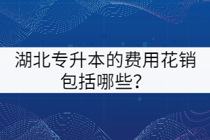 湖北專升本的費用花銷包括哪些？