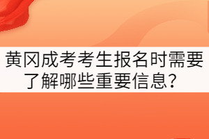 黃岡成考考生報(bào)名時(shí)需要了解哪些重要信息？
