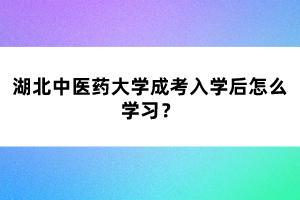 湖北中醫(yī)藥大學(xué)成考入學(xué)后怎么學(xué)習(xí)？