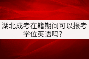 湖北成考在籍期間可以報(bào)考學(xué)位英語(yǔ)嗎？
