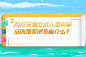 2022年湖北成人高考學(xué)位外語考試考些什么？