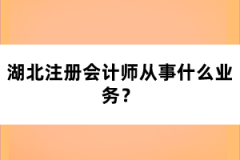 湖北注冊會計(jì)師從事什么業(yè)務(wù)？
