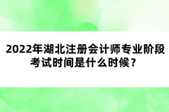 2022年湖北注冊會計師專業(yè)階段考試時間是什么時候？