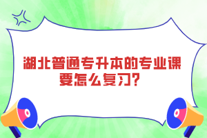 湖北普通專升本的專業(yè)課要怎么復(fù)習(xí)？