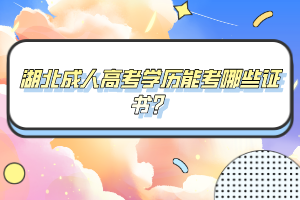 湖北成人高考學(xué)歷能考哪些證書？