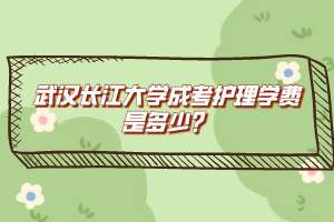 武漢長江大學成考護理學費是多少?