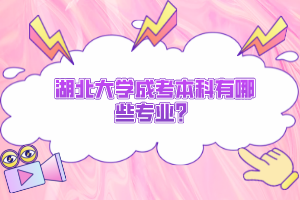 湖北大學(xué)成考本科有哪些專(zhuān)業(yè)？