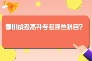 鄂州成考高升?？寄男┛颇?？