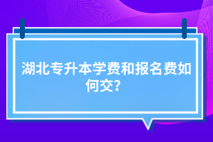 湖北專升本學(xué)費(fèi)和報名費(fèi)如何交？