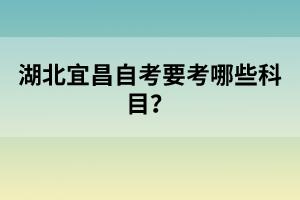 湖北宜昌自考要考哪些科目？