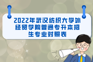 2022年武漢紡織大學(xué)外經(jīng)貿(mào)學(xué)院普通專升本招生專業(yè)對(duì)照表