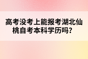 高考沒考上能報(bào)考湖北仙桃自考本科學(xué)歷嗎？