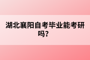 湖北襄陽(yáng)自考畢業(yè)能考研嗎？