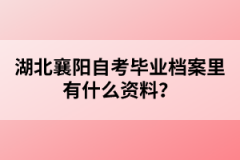 湖北襄陽自考畢業(yè)檔案里有什么資料？