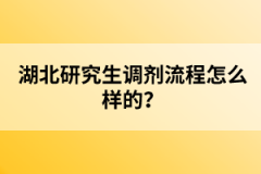 湖北研究生調(diào)劑流程怎么樣的？