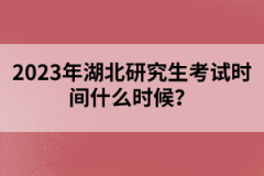 2023年湖北研究生考試時間什么時候？