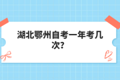 湖北鄂州自考一年考幾次？