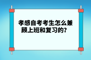 孝感自考考生怎么兼顧上班和復(fù)習(xí)的?