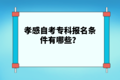 孝感自考專科報(bào)名條件有哪些？