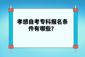 孝感自考?？茍竺麠l件有哪些？