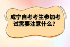 咸寧自考考生參加考試需要注意什么？